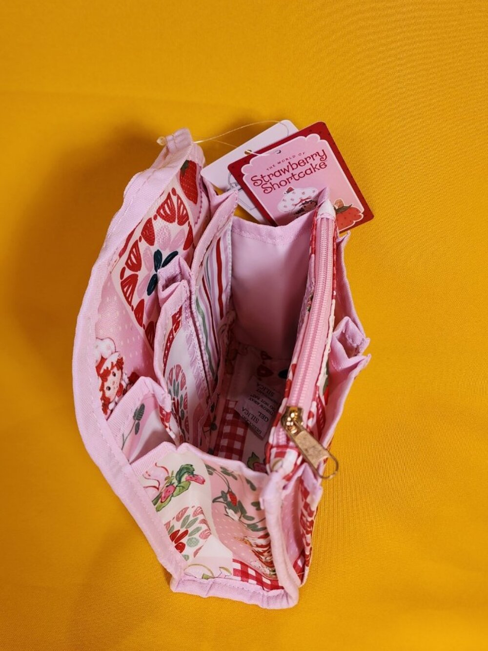 Strawberry Shortcake Pink Patchwork Custard Mini Backpack Organizer Insert NEW - Picture 5 of 9
